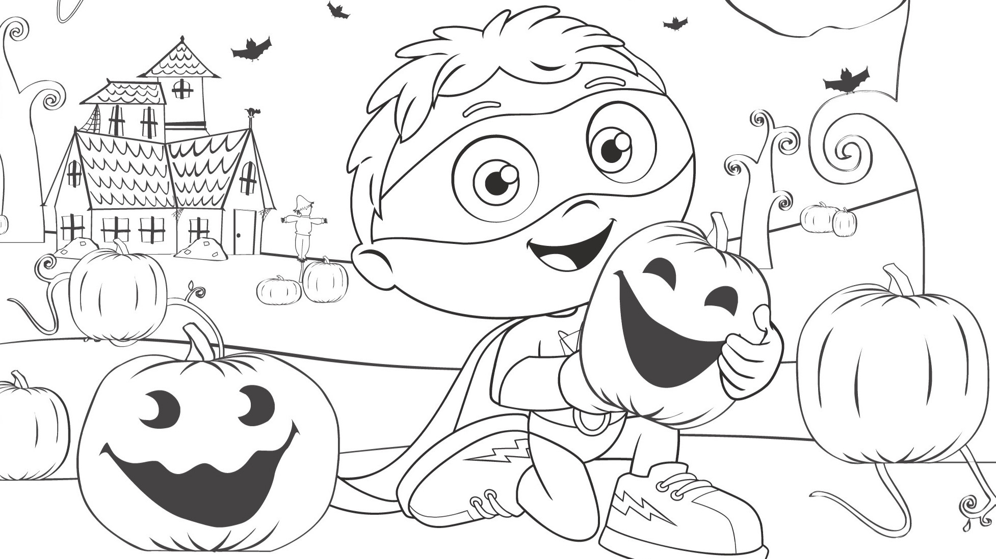 Super Why Halloween Coloring Page Kids PBS KIDS For Parents