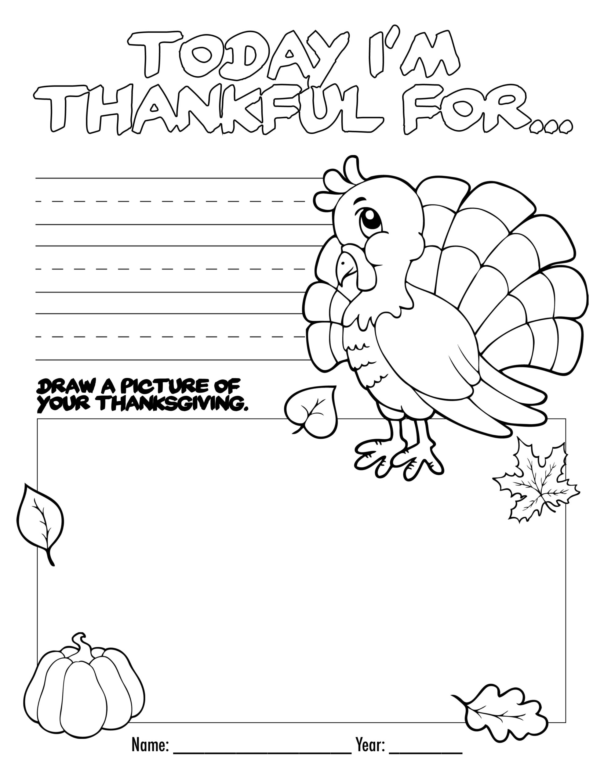 Thanksgiving Printable Coloring Pages