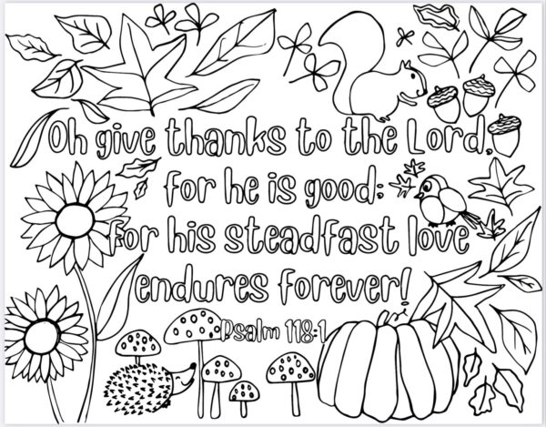 Give Thanks Coloring Page Printable