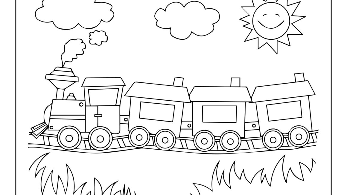 Train Coloring Pages For Kids Instant Download Etsy