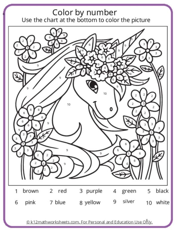 Printable Color By Number Pages