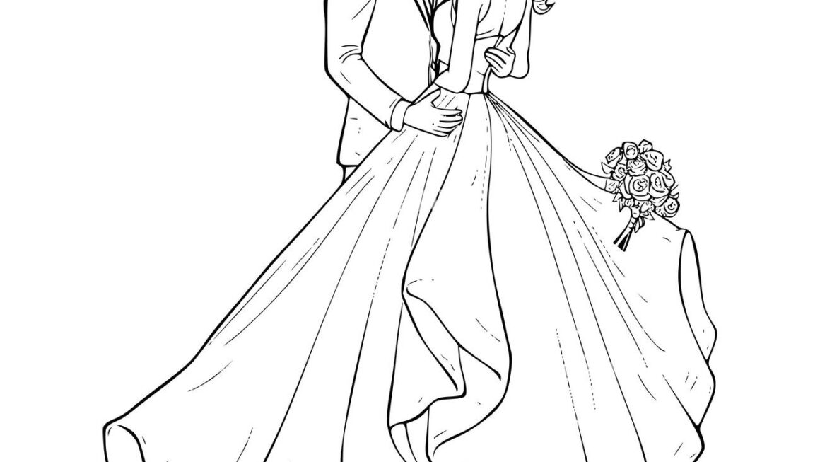 Wedding Coloring Pages Printable Cut Out Stock Images Pictures Alamy