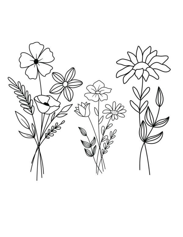 Printable Wildflower Coloring Pages