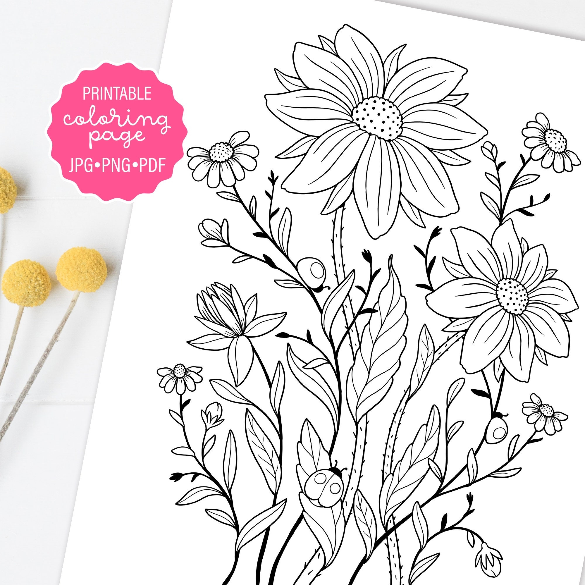 Printable Wildflower Coloring Pages