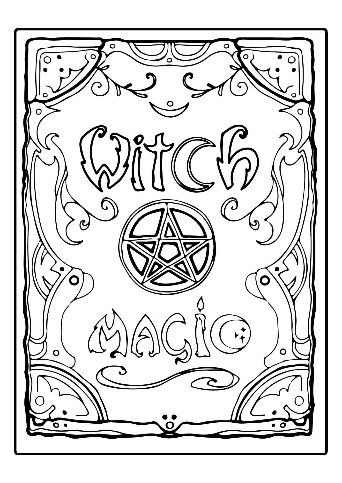Witchy Coloring Pages For Adults
