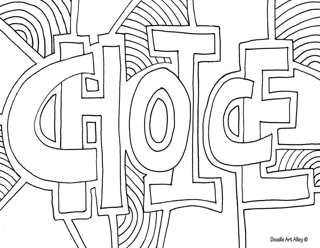 Word Coloring Pages DOODLE ART ALLEY