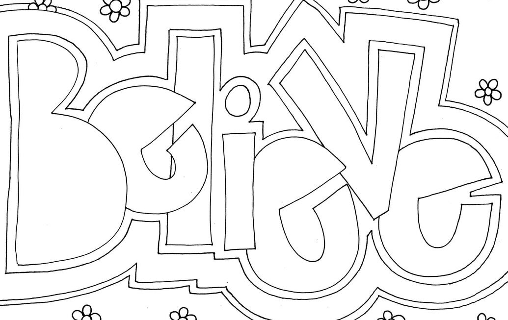 Word Coloring Pages DOODLE ART ALLEY